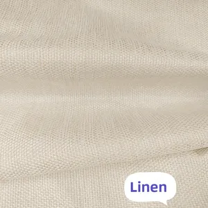 Close-up of beige linen fabric texture for decorative kitchen table mat