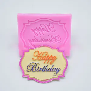 Siliconen mal met Happy Birthday ontwerp voor DIY taart en chocolade versieringen