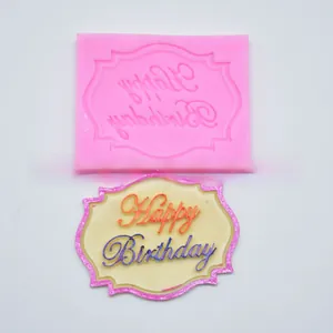 Gedetailleerde Happy Birthday siliconen mal voor fondant taarten en chocolade