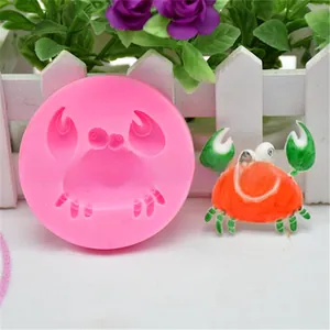 Gedetailleerde roze siliconen krabvorn voor fondant taartdecoratie en DIY chocolade ambacht