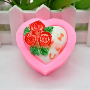Hartvormige rozenbloem siliconen fondant mal voor DIY chocolade taart decoratie