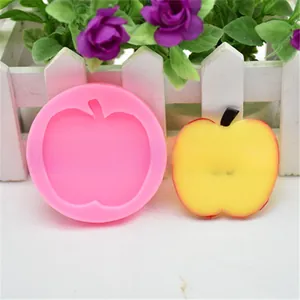 Gedetailleerd overzicht van appelvormige siliconen fondantvorm met fruitmodel