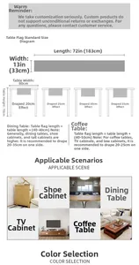 Guide for Mexican Day of the Dead table runner size, dimensions, and drape effect details