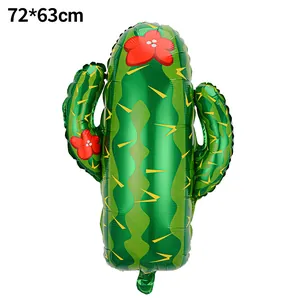 Large green cactus foil balloon measuring 72x63cm for Mexican Fiesta party decorations