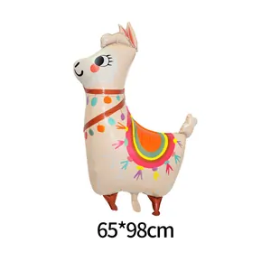 Large llama foil balloon for carnival party decoration, 65x98cm