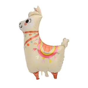 Cute llama alpaca foil balloon for Fiesta party decorations and carnival events.