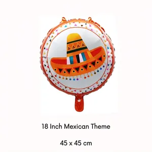 18-inch Mexican Sombrero hat aluminum foil balloon for holiday carnival festival party decoration