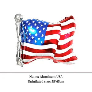 Detailed view of American flag shaped foil balloon for July 4th party decorations