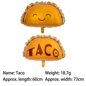 Mexican summer party decoration taco shaped foil balloon for festive and fun events