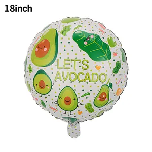 Adorable 18-inch round avocado foil balloon for festive carnival party decor