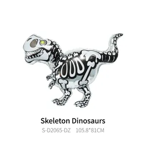 Palloncino in alluminio a forma di dinosauro scheletro per decorazioni Halloween e Morti
