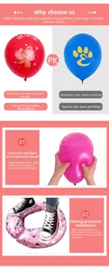 Detail showing high pressure resistance of durable 18 inch aluminum and latex balloons