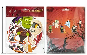 Detail view of 12pcs Halloween cartoon monster spiral hanging party decorations