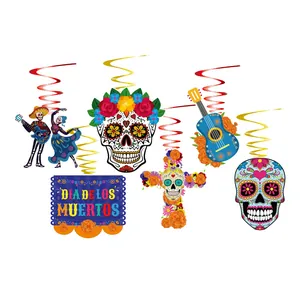 Dia de los Muertos hanging swirl decorations for Mexican Day of the Dead party