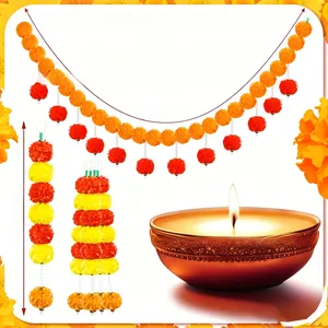 Detailed size specifications for artificial marigold flower garlands for festival decoration