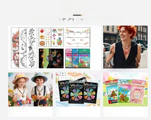 Detailed display of waterproof matte tattoo stickers for Halloween and Day of the Dead.