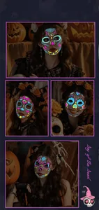 Day of the Dead fluorescent face tattoo stickers for Halloween party makeup
