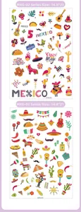 Tatouages temporaires mexicains Jour des Morts pour enfants, autocollants 14,8x21cm