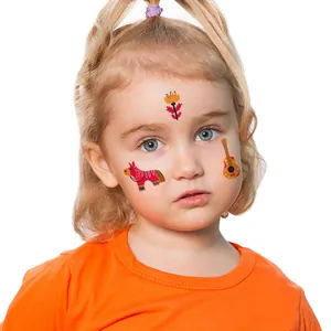 Tatouages temporaires pour enfants avec motifs mexicains du Jour des Morts pour le visage