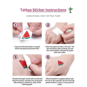 Step-by-step guide for applying children's temporary tattoo stickers on skin