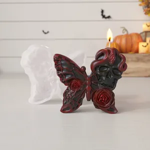 Stampo in silicone per candela farfalla teschio gotico per decorazioni Halloween