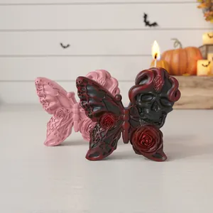 Stampo per candele farfalla teschio con rose per decorazioni fai da te di Halloween