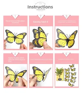 How to use 3D monarch butterfly wall stickers for home decoration and DIY crafts