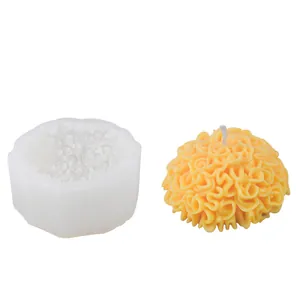 Marigold flower silicone mold for handmade candle and soap making DIY crafts