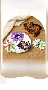 Festive Halloween and Christmas ribbon bow hair clips for kids hair accessories