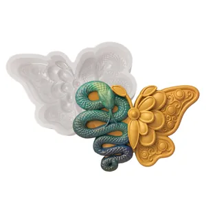 Stampo mistico in silicone serpente e farfalla per resina e candele fai-da-te