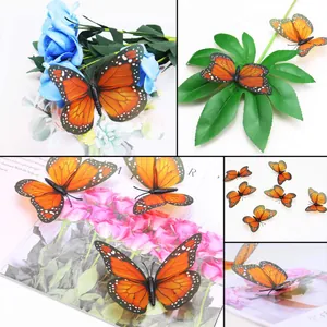 3D realistic orange Monarch butterfly decorations for Day of the Dead and Halloween.