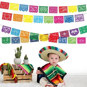 Mexican fiesta banners for Day of the Dead party background decoration