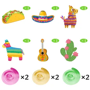 Detailed list of Mexican Fiesta party hanging ornaments including piñatas and spirals