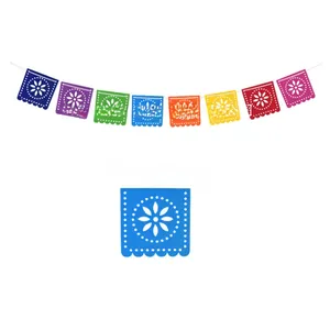 Pancarta mexicana colorida de fieltro para el Día de los Muertos, piezas 14,8x14,8cm