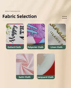 Close-up details of Oxford, Polyester, Linen, Satin, and Warp-knitted banner fabrics