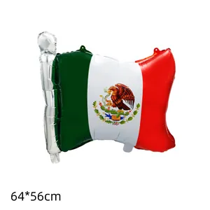 Mexican flag shaped foil balloon for Fiesta party decorations and national day events