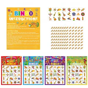 Cinco de Mayo themed festive bingo game kit with cards, instructions and marking chips