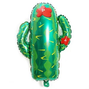 Fiesta theme green cactus foil balloon for vibrant Mexican party celebration decorations