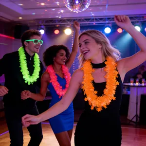 Neon Fluorescent Party Star Garland Carnival Disco Party Necklace For Kids Adult Halloween Dance Party Decorations