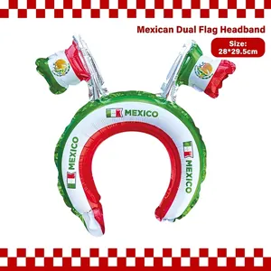 Mexico national flag themed inflatable balloon headband for festive Mexican party decor