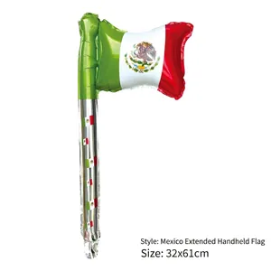 Mexico flag handheld inflatable foil balloon for independence day party decor 32x61cm