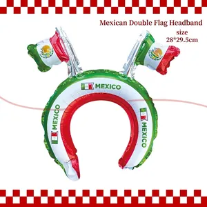 Mexico flag theme inflatable foil balloon headband for party and fiesta celebrations
