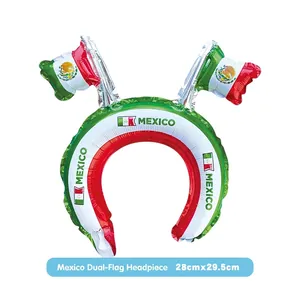 Inflatable Mexican flag theme headband balloon for fiesta party decorations 28cm