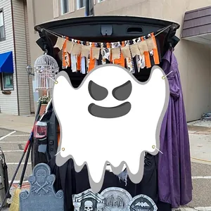 Striscione di Halloween a forma di fantasma per bagagliaio auto con occhielli in metallo