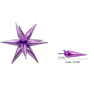 Détail d'un segment de ballon cône violet avec des dimensions précises de fête