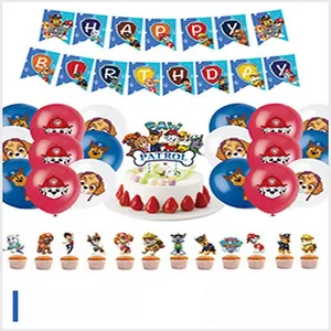 Paw Patrol verjaardagsfeest decoratieset inclusief happy birthday banner en ballonnen