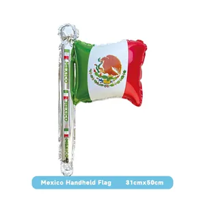 Mexican flag themed hand-held aluminum foil stick balloon for festive party decorations