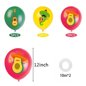 Detailansicht der mexikanischen Fiesta-Ballons mit 12-Zoll-Größenangaben