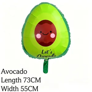 Niedlicher Avocado-Folienballon in 73x55cm für sommerliche Partydekorationen
