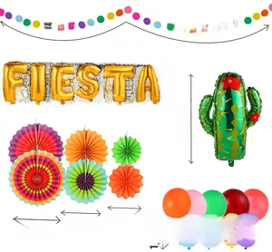 Set completo di decorazioni per feste messicane Fiesta con cactus e palloncini a lettera